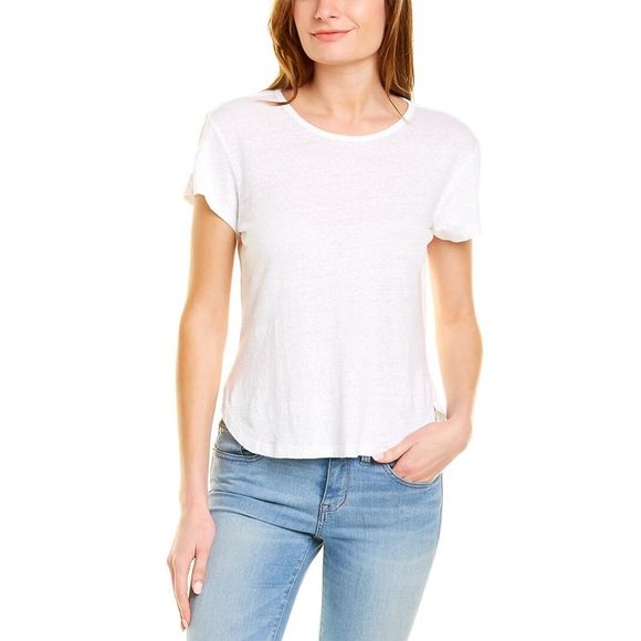 Frame Denim Tops Frame Denim Womens Classic Linen Crew Tshirt White Poshmark